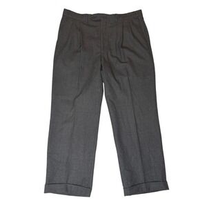 Burberrys VTG Gray Wool Pleated Dress Pants‎ Mens Size 36 Cuffed Trousers HEMMED